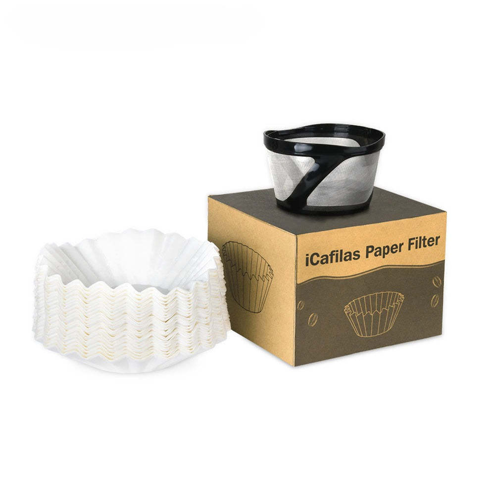 DM03 Filter Basket, Hand-brewed Coffee Filter Paper, Cake-type Wave Filter Paper Cup, Drip Filter Paper 100 Pieces