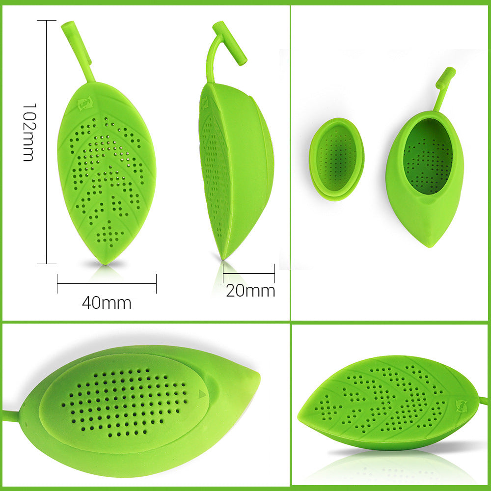 Food Grade Silicone Tea Brewer Tea Filter Creative Green Leaf Tea Filter High Temperature Resistant Tea Set Accessories