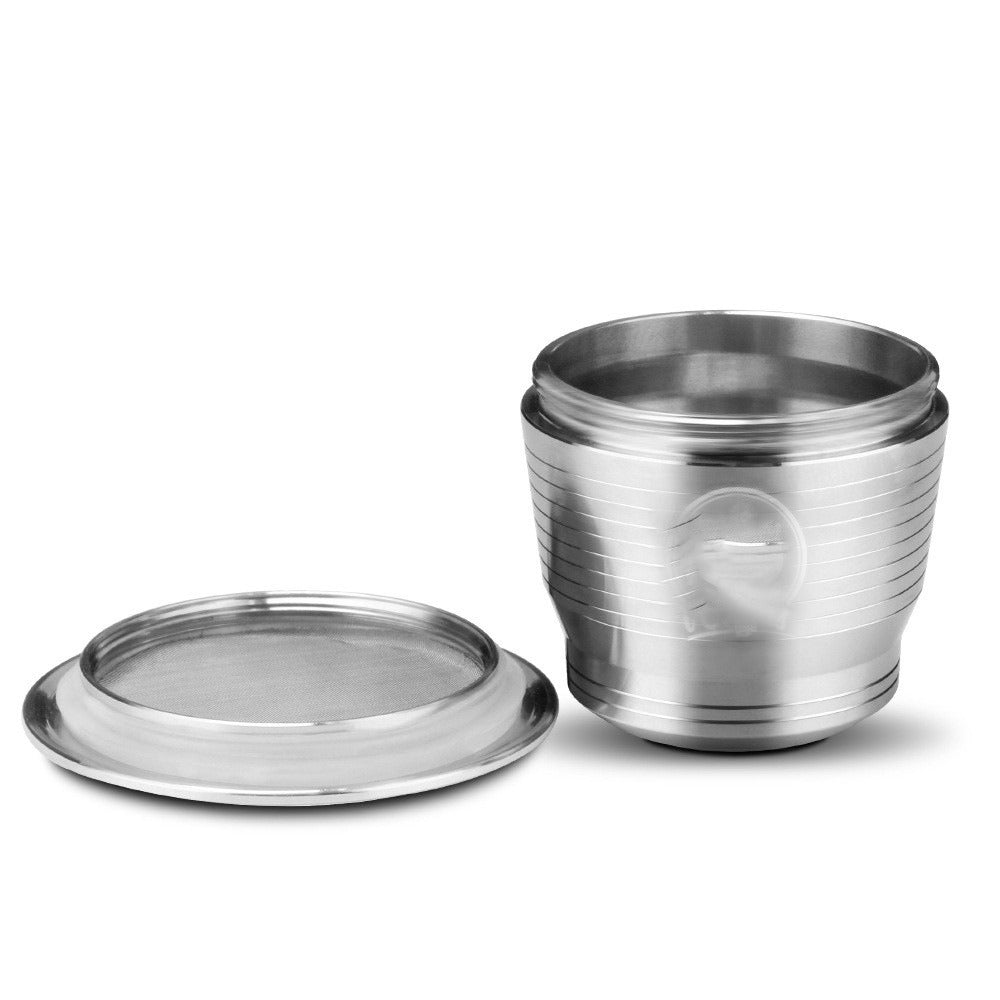 Compatible with Nestlé's Repeated Use of Square Hole Stainless Steel Coffee Filter Capsule Shell Food Grade Coffee Powder Shell Spoon Brush