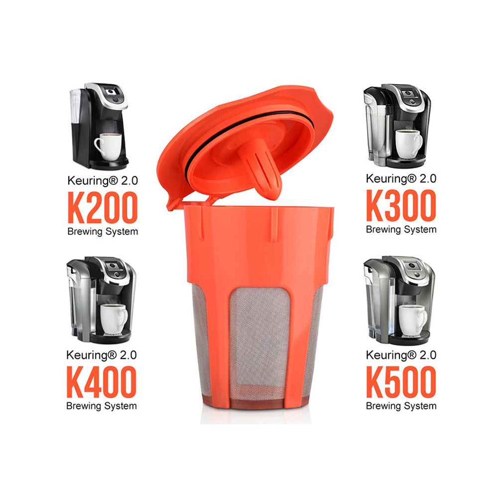 Americano Large Orange Keurig 2.0 Filler Coffee Filter Replacement Reusable K Cup
