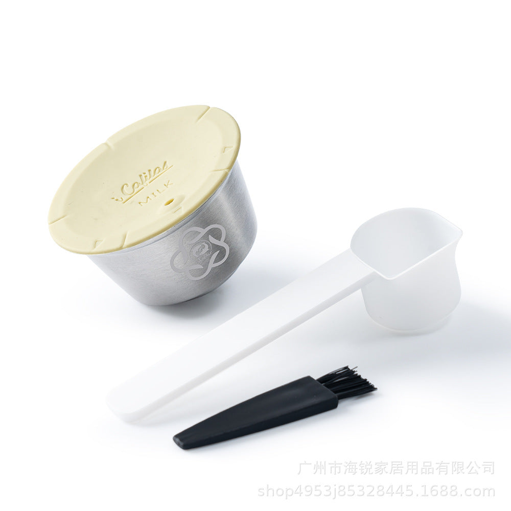 Dolce Gusto Stainless Steel Reusable Filled Milk Foam Coffee Capsules Cup Milk Powder Shell Milk Foam Capsules