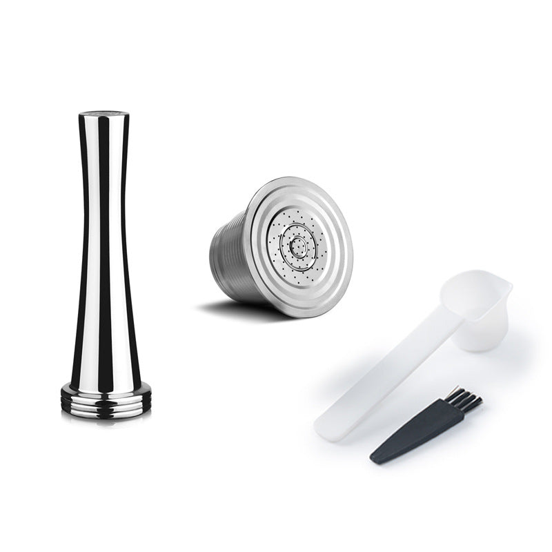 Compatible Coffee Machine Nescafe Stainless Steel Coffee Capsule Filter Capsule Shell Recycling Utensil Round Hole Powder Shell