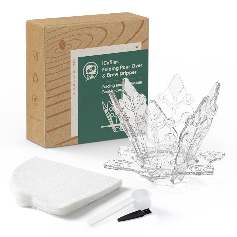 Customized Portable Sharing Pot, Coffee Utensils, Food Grade PP Coffee Filter Cup, Hand Brewed Coffee Cup, Snowflake Filter Cup