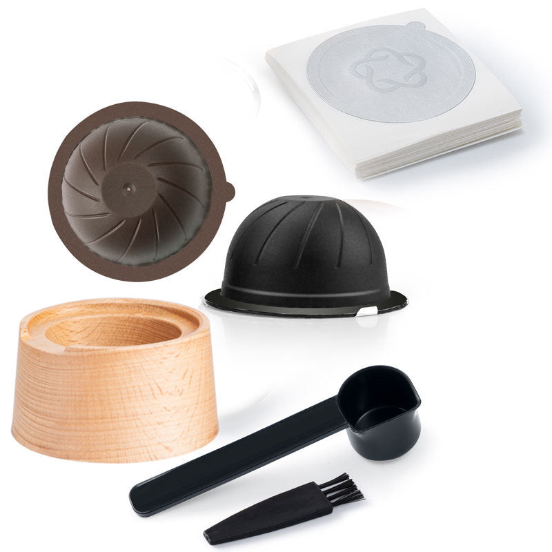 Big Nestle Reusable Vertuo Capsule Body 100Pcs Aluminum Foil Sealed Lid with Beech Powder Filler