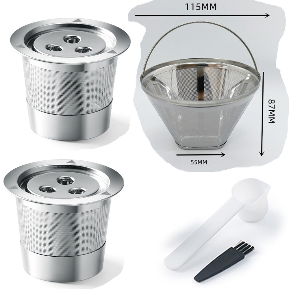 Recyclable Ninja coffee machine Stainless steel 3-hole K-cup coffee capsule cup with filter paper cup