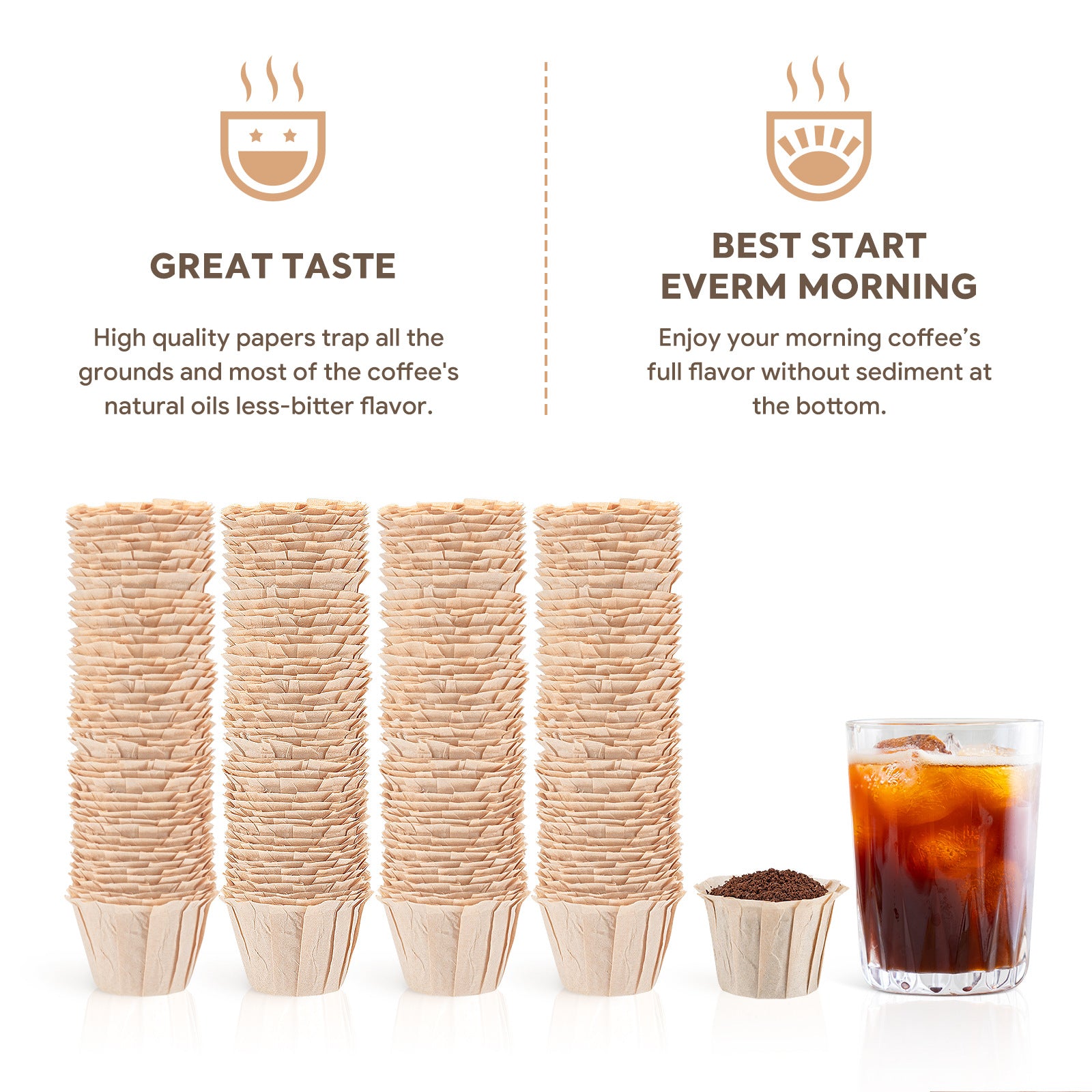 Manufacturer Customized Log Color Disposable Coffee Filter Paper K Cup Coffee Powder Extraction Coffee Tastes Good