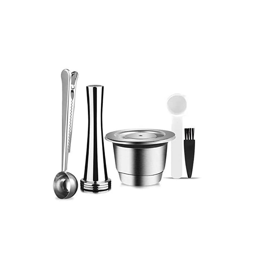 Compatible with Nestlé Nespresso Coffee Capsule Shell Reusable Filter with HLB18 Stainless Steel Spoon