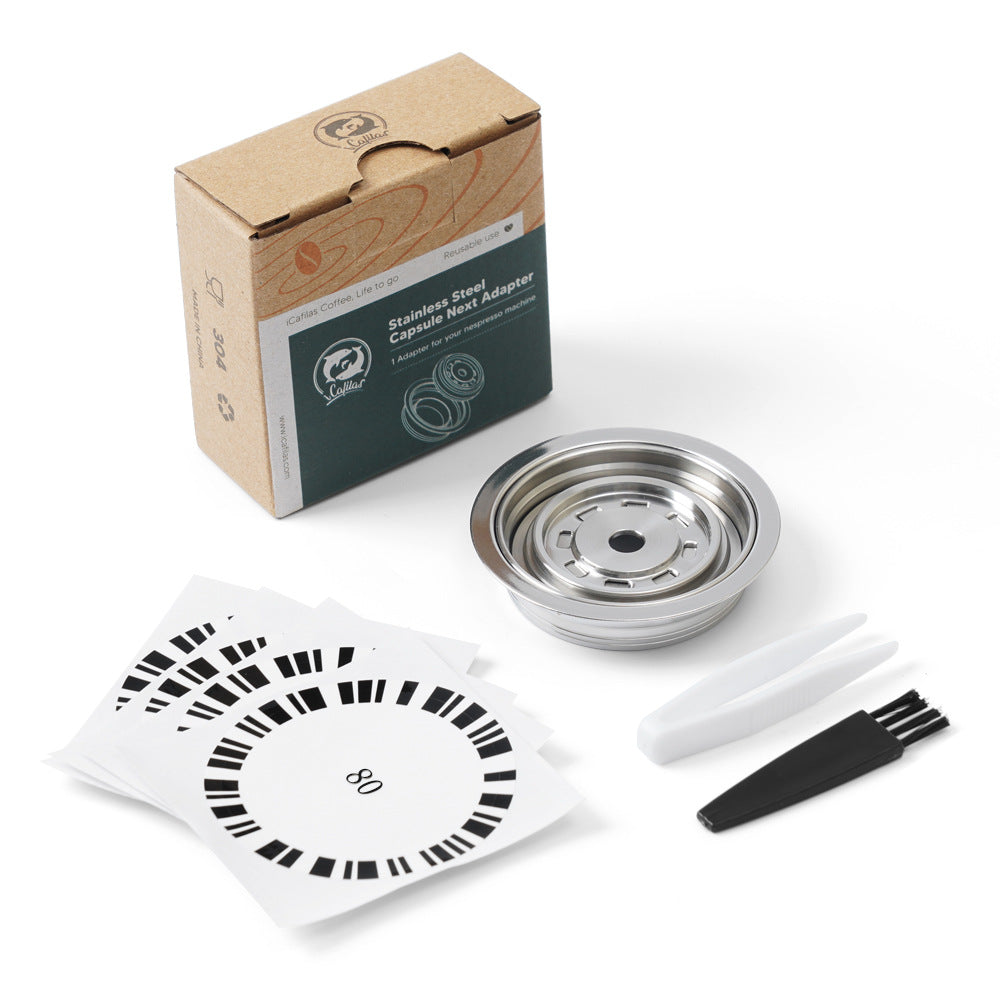 Capsule Converter Vtuo to Nespresso Large to Small Capsule Holder Filter Stainless Steel Nestle