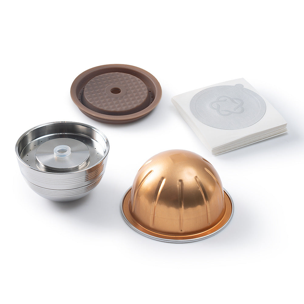 Compatible with Vertuo Next Reusable Filled Coffee Filter 80/150/230ml Coffee Capsule Shell