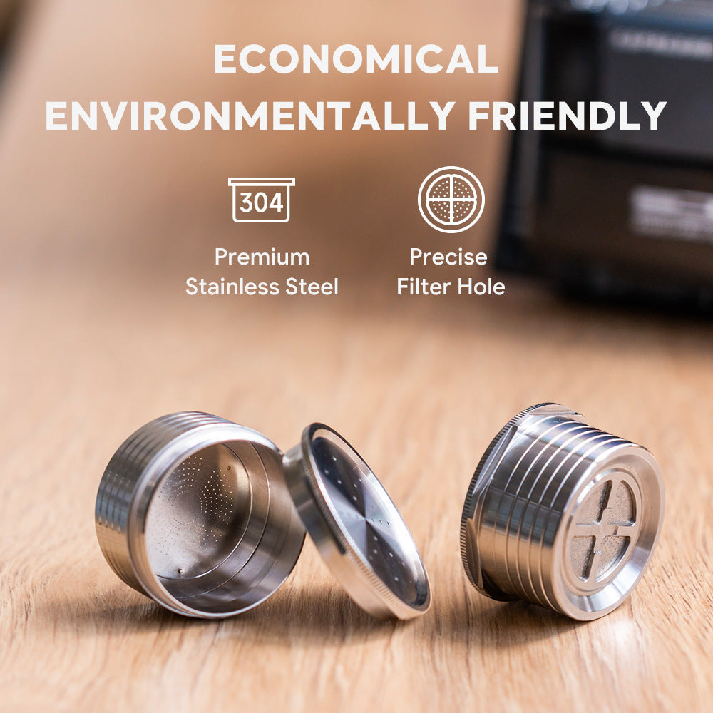 Essse Espresso Coffee Machine Reusable Stainless Steel Capsule Case Filled Coffee Cup Set