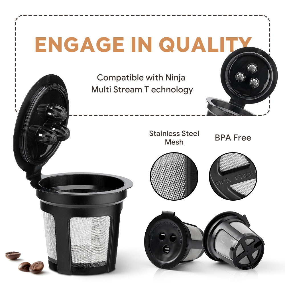 Manufacturer Wholesale Amazon New Three-hole K Cup Coffee Capsule Filter Ninja Dual Brewing Capsule Shell