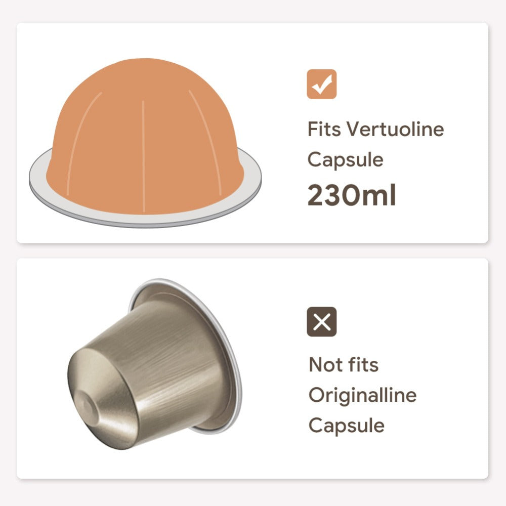 Compatible with Vertuo Next Reusable Filled Coffee Filter 80/150/230ml Coffee Capsule Shell